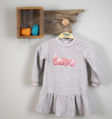 Wholesale Girls Dress 6-9Y Timo 1018-T3KDÜ014236443 Gray