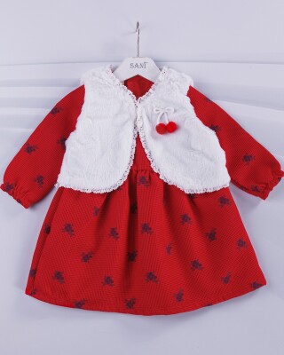 Wholesale Girls Dress with Bolero 2-5Y Sani 1068-9774 Red