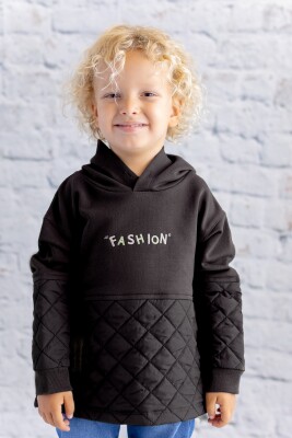 Wholesale Girl's Embroidery Detailed Quilted Sweatshirt 1-12Y Zeyland 1070-252Z4KPT62 Black