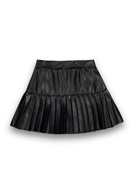 Wholesale Girls Faux Leather Skirt 4-12Y Panino 1077-23039 Black