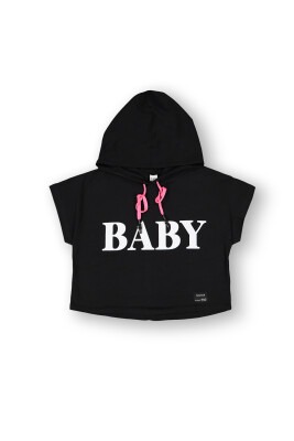 Wholesale Girls Hoodie T-shirt 10-13Y Tuffy 1099-9161 Black