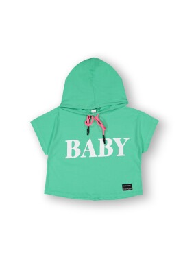 Wholesale Girls Hoodie T-shirt 10-13Y Tuffy 1099-9161 Green