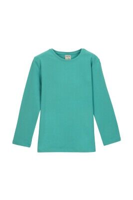 Wholesale Girls Long sleeve Basic T-shirt 13-16Y Lovetti 1032-1007 Light Petrol Blue