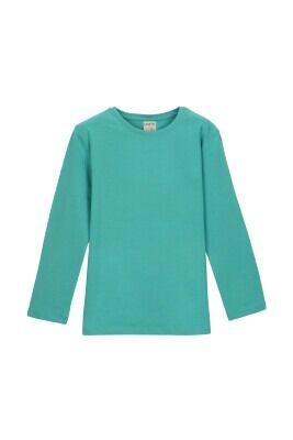 Wholesale Girls Long sleeve Basic T-shirt 13-16Y Lovetti 1032-1007 Light Petrol Blue