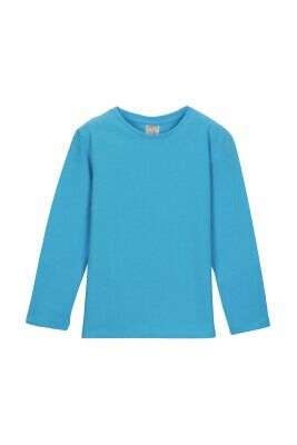 Wholesale Girls Long sleeve Basic T-shirt 13-16Y Lovetti 1032-1007 Aqua
