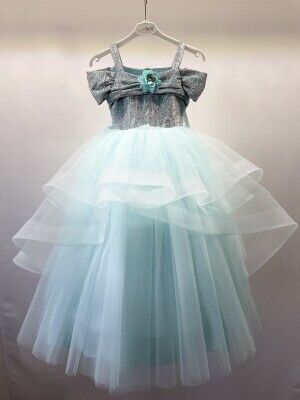 Wholesale Girls Party Tulle Dress 4-8Y Bertula Kids 2003-4786 - Bertula Kids (1)