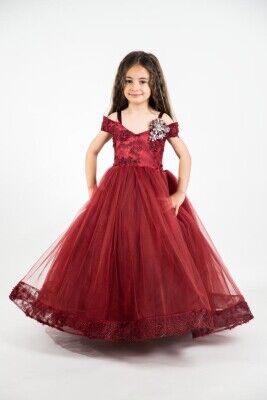 Wholesale Girls Party Tulle Dress 4-8Y Bertula Kids 2003-4850 - Bertula Kids