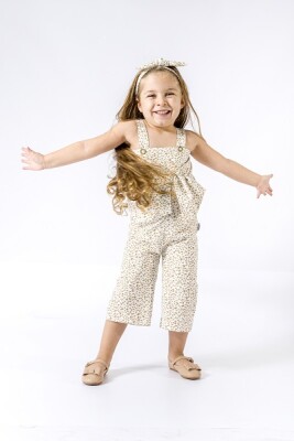 Wholesale Girls Patterned Overalls 2-8Y Wogi 1030-WG-2511 - Wogi