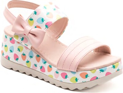 Wholesale Girls Patterned Sandals 26-30EU Minican 1060-X-P-P09 Pink