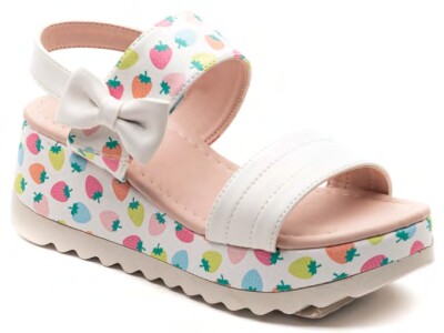 Wholesale Girls Patterned Sandals 26-30EU Minican 1060-X-P-P09 White