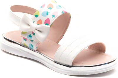 Wholesale Girls Patterned Sandals 26-30EU Minican 1060-X-P-S09 White