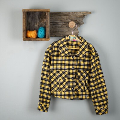 Wholesale Girls Patterned Shirt 6-9Y Timo 1018-T3KDÜ204237373 - Timo