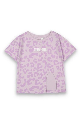 Wholesale Girls Patterned T-Shirt 6-9Y Tuffy 1099-9110 Lilac