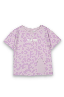 Wholesale Girls Patterned T-Shirt 6-9Y Tuffy 1099-9110 Lilac