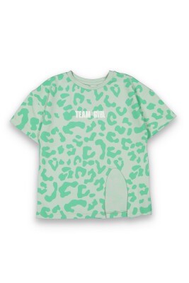 Wholesale Girls Patterned T-Shirt 6-9Y Tuffy 1099-9110 Light green2