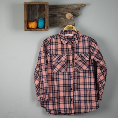 Wholesale Girls Plaid Shirt 6-9Y Timo 1018-T3KDÜ014239333 - Timo (1)