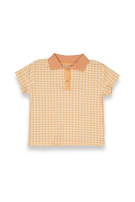 Wholesale Girls Plaid T-shirt 6-9Y Tuffy 1099-9100 Oranj 