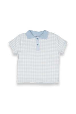 Wholesale Girls Plaid T-shirt 6-9Y Tuffy 1099-9100 Ice blue