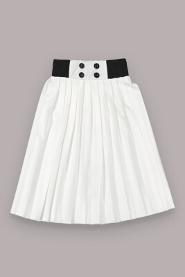 Wholesale Girls Pleated Skirt 8-16Y Panino 1077-23013 White
