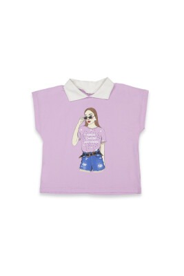 Wholesale Girls Printed T-Shirt 10-13Y Tuffy 1099-9150 Lilac