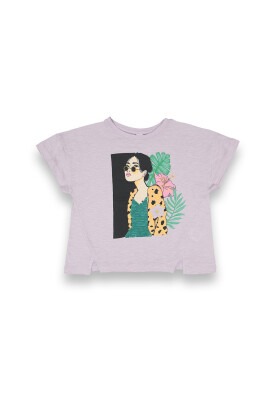 Wholesale Girls Printed T-shirt 10-13Y Tuffy 1099-9153 Light Lilac