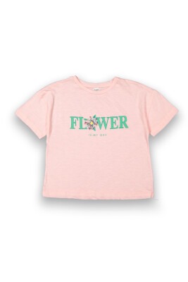 Wholesale Girls Printed T-shirt 10-13Y Tuffy 1099-9154 Light Pink