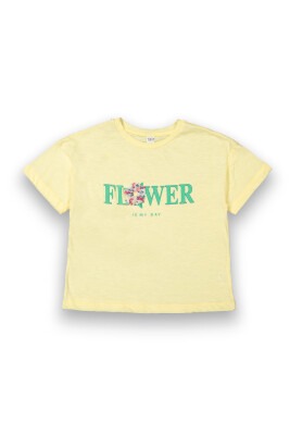 Wholesale Girls Printed T-shirt 10-13Y Tuffy 1099-9154 Light Yellow