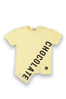 Wholesale Girls Printed T-Shirt 10-13Y Tuffy 1099-9158 Light Yellow