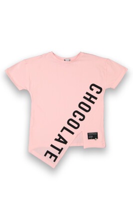 Wholesale Girls Printed T-Shirt 10-13Y Tuffy 1099-9158 Light Pink