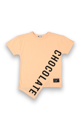 Wholesale Girls Printed T-Shirt 10-13Y Tuffy 1099-9158 pinkish orange