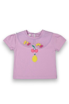 Wholesale Girls Printed T-shirt 2-5Y Tuffy 1099-9053 Lilac
