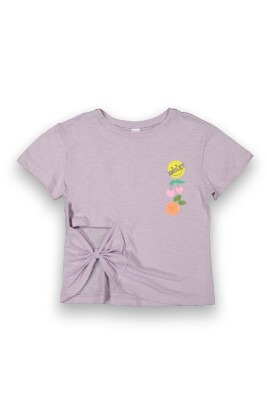 Wholesale Girls Printed T-shirt 6-9Y Tuffy 1099-9108 Light Lilac