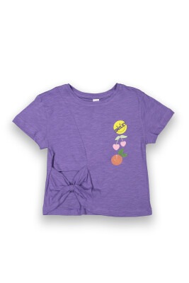 Wholesale Girls Printed T-shirt 6-9Y Tuffy 1099-9108 Purple