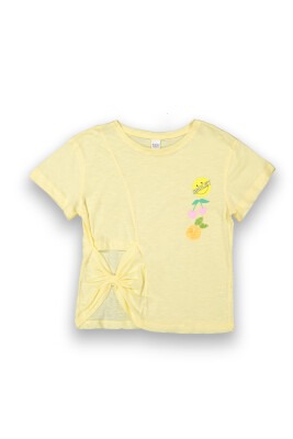 Wholesale Girls Printed T-shirt 6-9Y Tuffy 1099-9108 Light Yellow