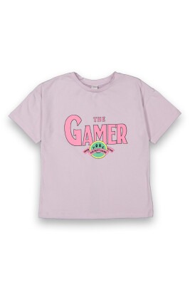 Wholesale Girls Printed T-Shirt 6-9Y Tuffy 1099-9109 Light Lilac