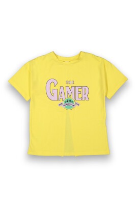 Wholesale Girls Printed T-Shirt 6-9Y Tuffy 1099-9109 Yellow