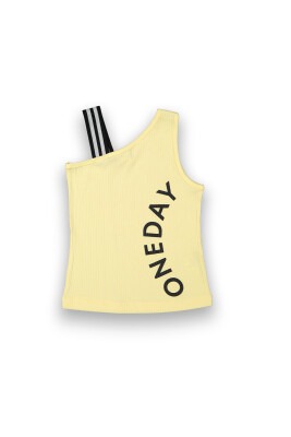 Wholesale Girls Printed T-shirt 6-9Y Tuffy 1099-9129 Light Yellow