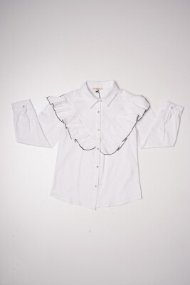 Wholesale Girls Shirt 11-14Y Büşra Bebe 1016-23210 White