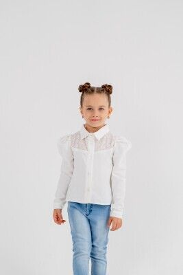 Wholesale Girls Shirt 5-8Y KidsRoom 1031-5704 Ecru1