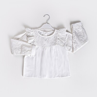 Wholesale Girls Shirt 5-8Y KidsRoom 1031-5725 White
