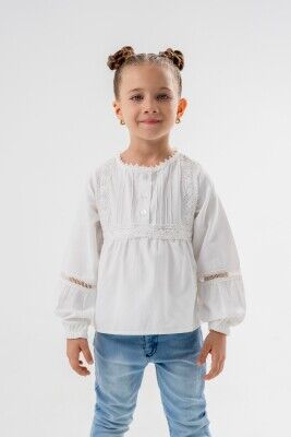 Wholesale Girls Shirt 9-12Y KidsRoom 1031-5728 Ecru1