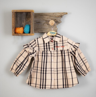 Wholesale Girls Shirts 6-9Y Timo 1018-T3KDÜ014236223 Beige