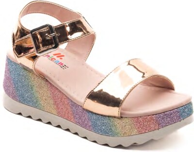 Wholesale Girls Silvery Sandals 26-30EU Minican 1060-X-P-P07 Copper