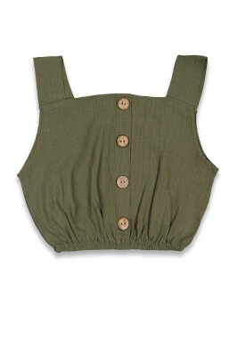 Wholesale Girls Sleeveless Blouse 6-14Y Panino 1077-22024 Khaki