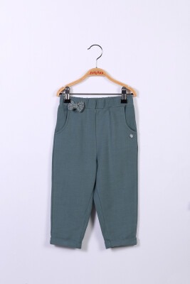 Wholesale Girls Sweatpants with Bow Detailed 2-7Y Zeyland 1070-232M4DKN07 Green Almond