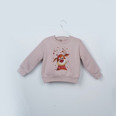 Wholesale Girls Sweatshirt 3-6Y Büşra Bebe 1016-23254 Blanced Almond