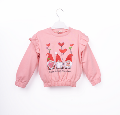 Wholesale Girls Sweatshirt 3-6Y Büşra Bebe 1016-23256 Pink