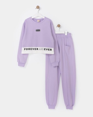 Wholesale Girls Tracksuit Set 7-10Y Miniloox 1054-23830 Dark Lilac