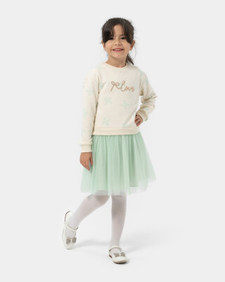 Wholesale Girl's Tulle Dress 4-7Y Bupper Kids 1053-25121 Mint Green 