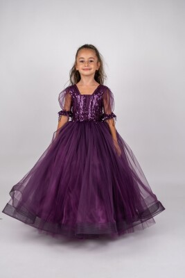 Wholesale Girls Tulle Dress 6-10Y Bertula Kids 2003-4695 - Bertula Kids